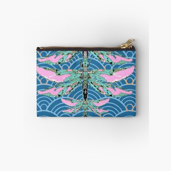 Item preview, ROSE DRAGONFLY PATTERNS ON BLUE CLOUD DESIGNS ART designed and sold by sharlesart.