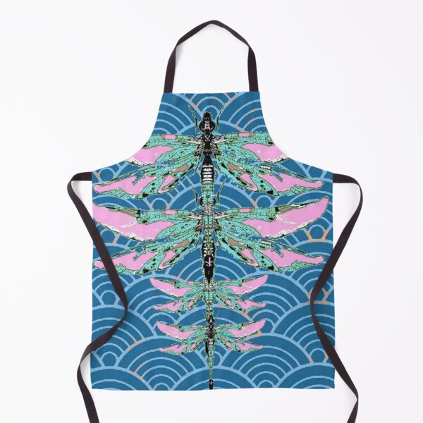 Item preview, ROSE DRAGONFLY PATTERNS ON BLUE CLOUD DESIGNS ART designed and sold by sharlesart.