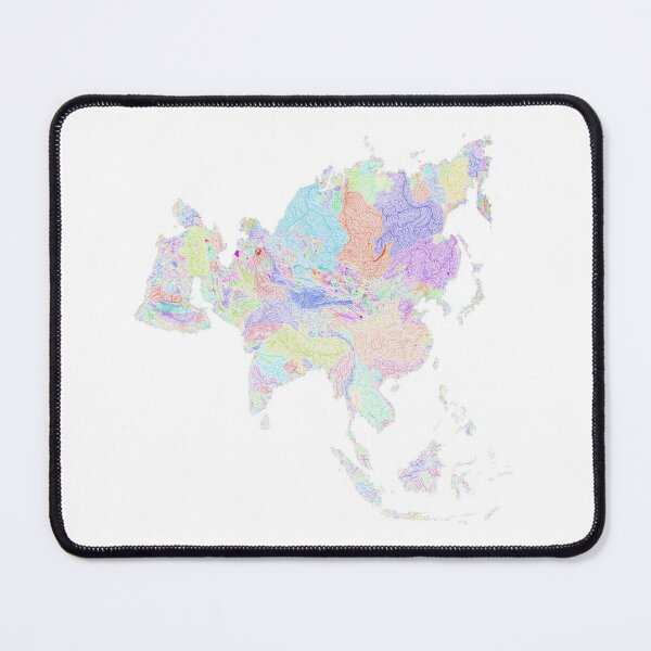 Item preview, Asia River Basin Map in Rainbow Colours with White Background designed and sold by GrasshopperGeo.