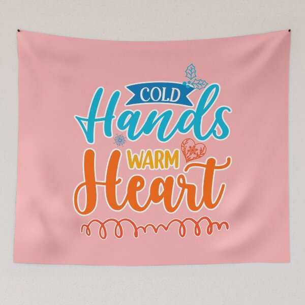Item preview, cold hands warm heart winter christmas cool heat snow blue red designed and sold by Decconer.