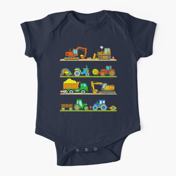 Digger Tracteur Camion Presse à foin Bulldozer Construction Véhicules agricoles pour les enfants Body manches courtes
