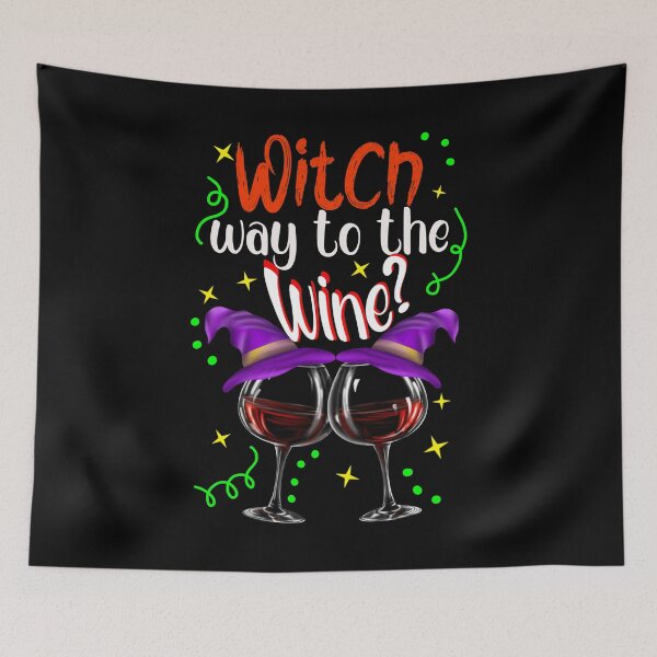 Item preview, Witch Way to the Wine? Funny Halloween Drinking designed and sold by orangeblue21.