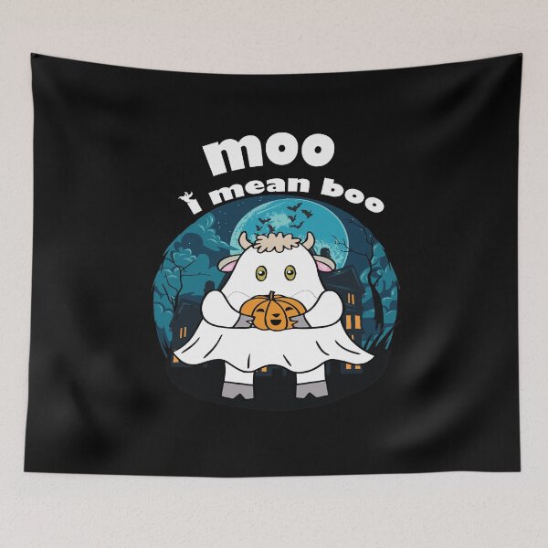 Item preview, Ghost Cow Moo I Mean Boo Pumpkin Moon Halloween designed and sold by smarayoung.