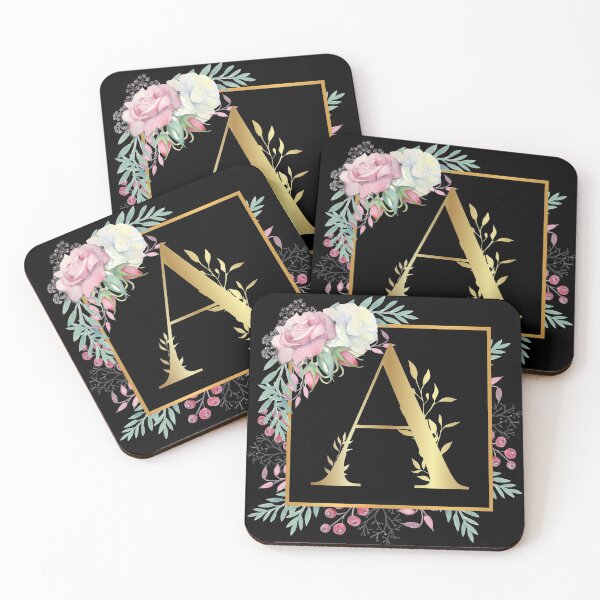 Item preview, Floral Golden Monogram A designed and sold by Renatas Traideris.