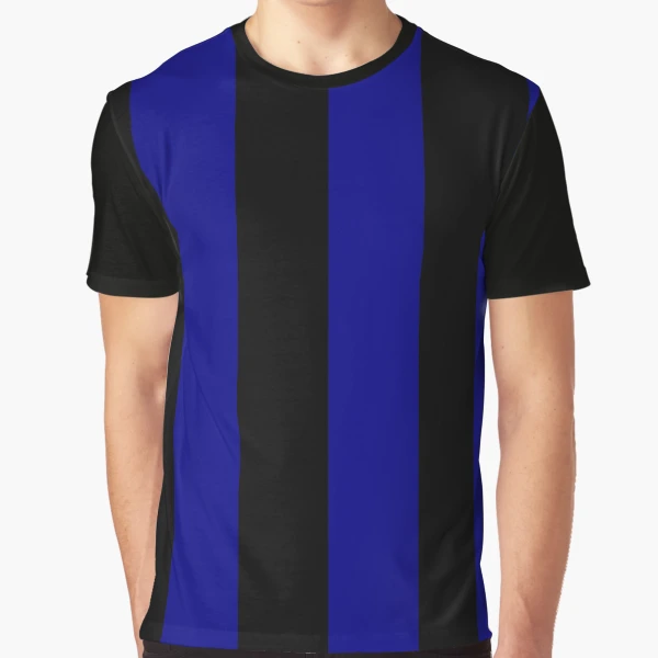 black and royal blue shirt