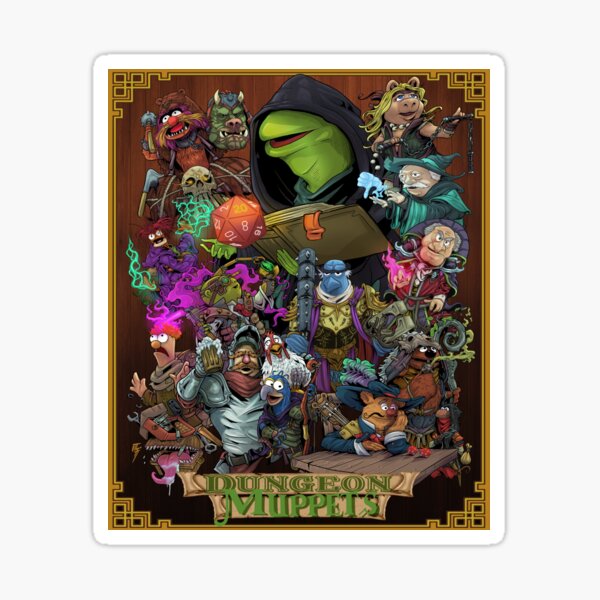 Dungeon Muppets (with Border) Sticker