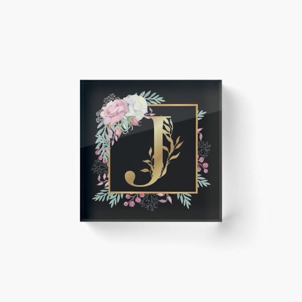 Item preview, Floral Golden Monogram J designed and sold by Renatas Traideris.