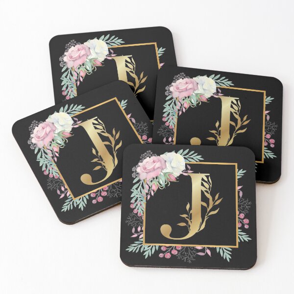 Item preview, Floral Golden Monogram J designed and sold by Renatas Traideris.