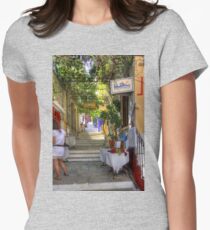 Symi Alleyway Steps Women's Fitted T-Shirt