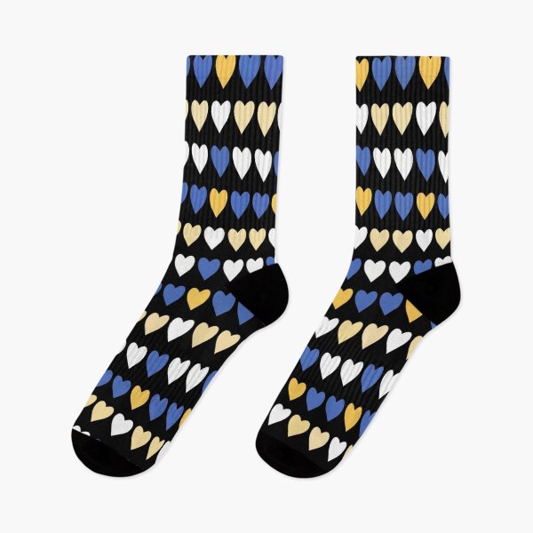 Item preview, Cute Heart Pattern Navy White And Yellow Gold designed and sold by Zoo-Moo.