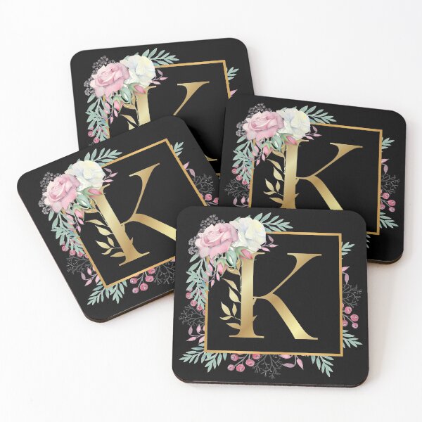 Item preview, Floral Golden Monogram K designed and sold by Renatas Traideris.
