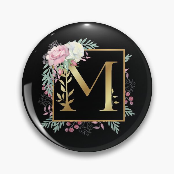 Item preview, Floral Golden Monogram M designed and sold by Renatas Traideris.