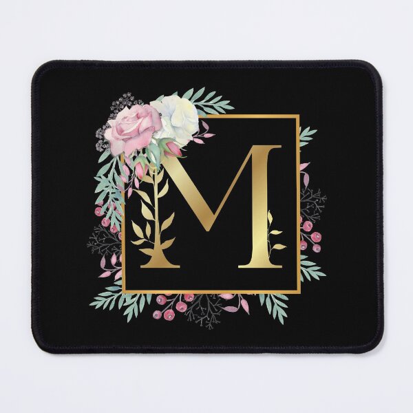 Item preview, Floral Golden Monogram M designed and sold by Renatas Traideris.