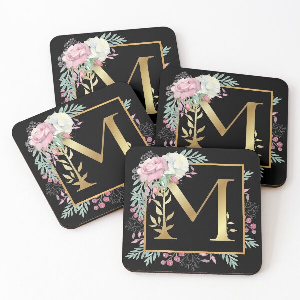 Item preview, Floral Golden Monogram M designed and sold by Renatas Traideris.