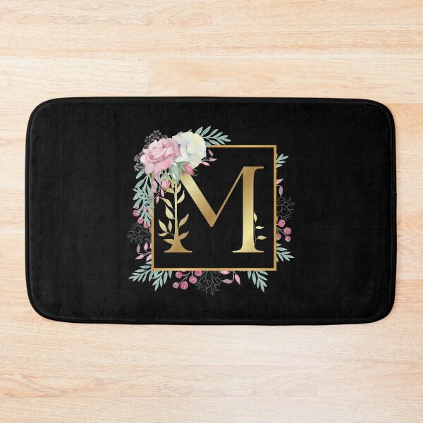 Item preview, Floral Golden Monogram M designed and sold by Renatas Traideris.