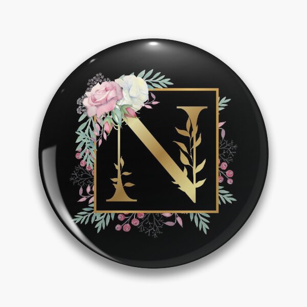 Item preview, Floral Golden Monogram N designed and sold by Renatas Traideris.