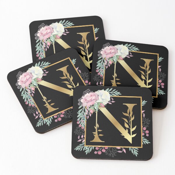 Item preview, Floral Golden Monogram N designed and sold by Renatas Traideris.