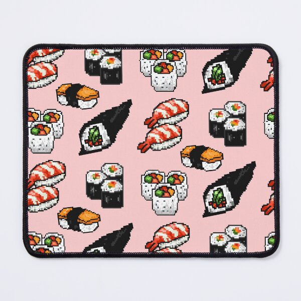 Item preview, Cute/Kawaii Japanese Sushi Set Pixel Art (Pink) designed and sold by Neroaida.