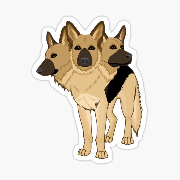 German Shepherd Cerberus Sticker