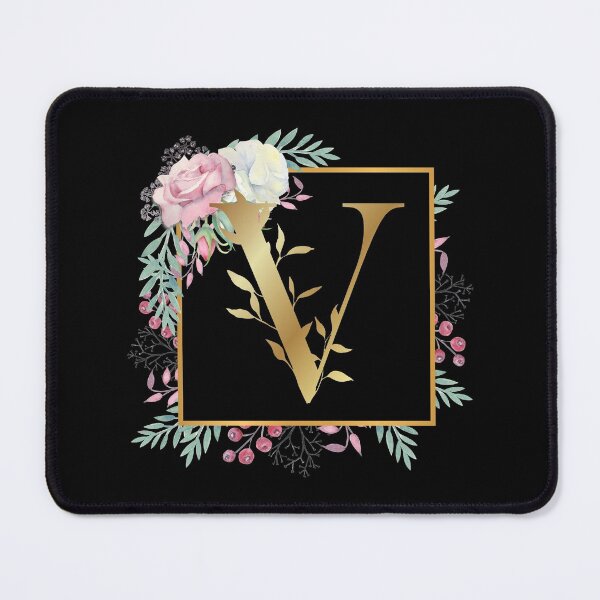 Item preview, Floral Golden Monogram V designed and sold by Renatas Traideris.