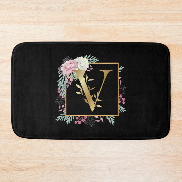 Item preview, Floral Golden Monogram V designed and sold by Renatas Traideris.