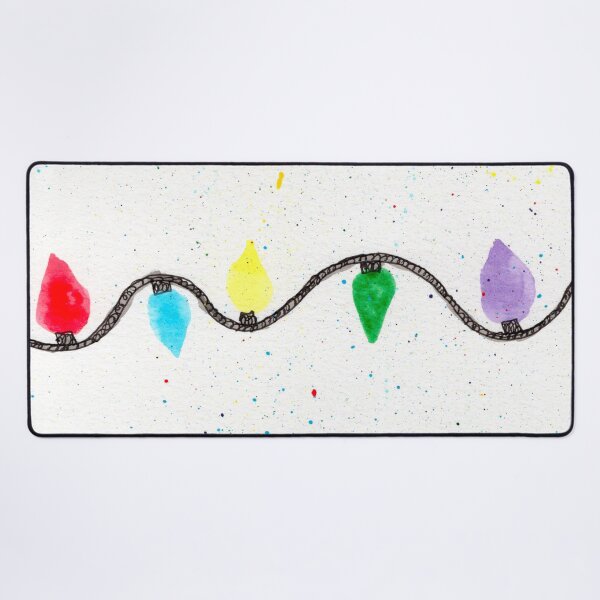 Item preview, Colorful Christmas Lights Watercolor Illustration  designed and sold by PrettyLittlePic.