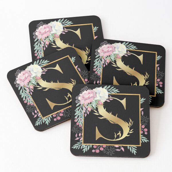 Item preview, Floral Golden Monogram S designed and sold by Renatas Traideris.