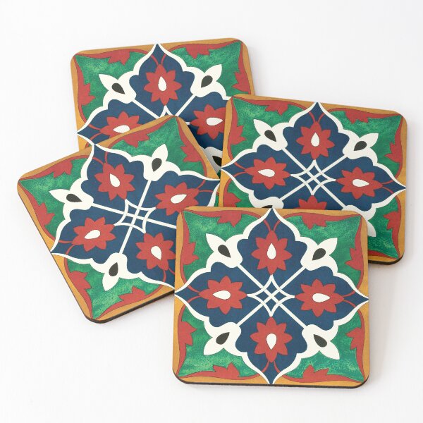 Item preview, Green Blue Red Ornamental Tile designed and sold by hockeng.