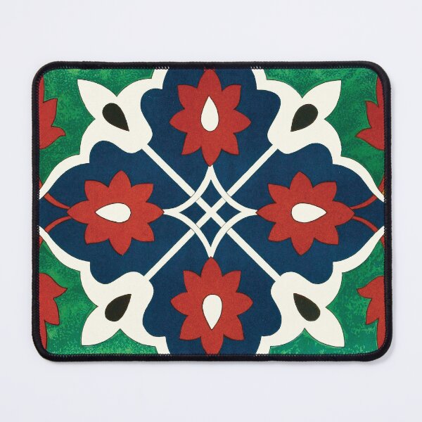 Item preview, Green Blue Red Ornamental Tile designed and sold by hockeng.
