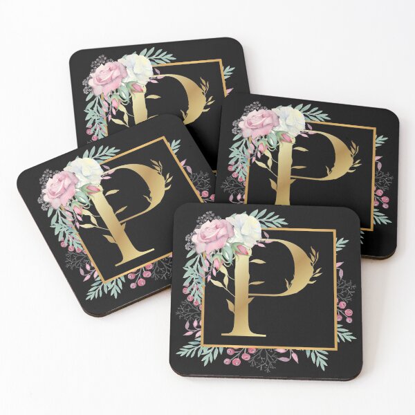 Item preview, Floral Golden Monogram P designed and sold by Renatas Traideris.