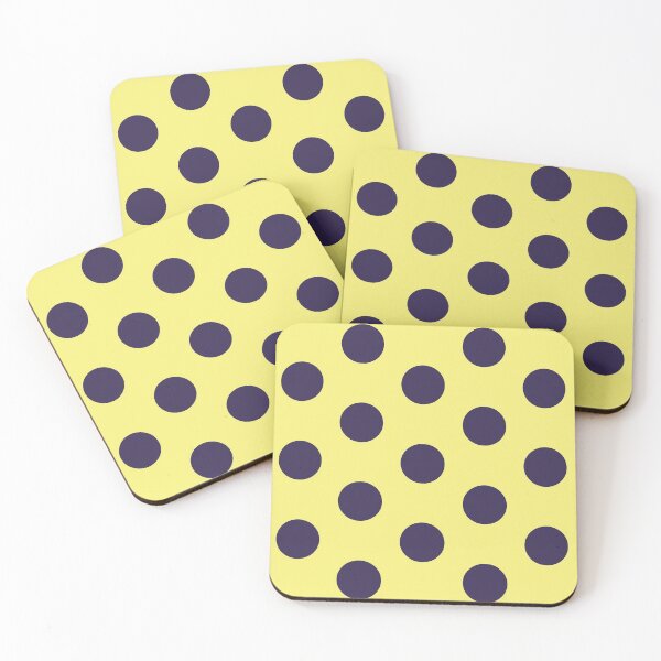 Item preview, Large NAVY BLUE and YELLOW POLKA DOTS designed and sold by RachelMacht.