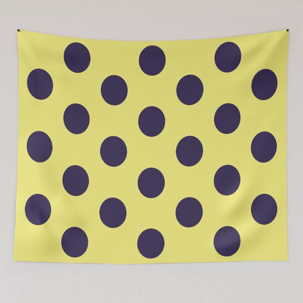 Item preview, Large NAVY BLUE and YELLOW POLKA DOTS designed and sold by RachelMacht.