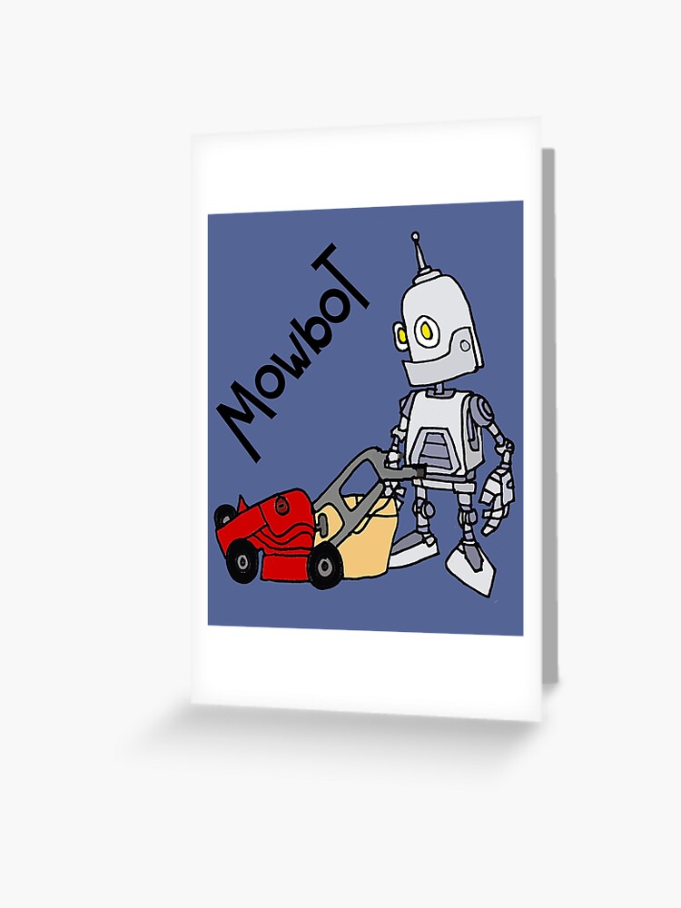 Funny Robot Mowing Lawn Mowbot Pun