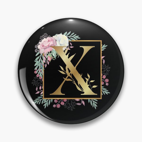 Item preview, Floral Golden Monogram X designed and sold by Renatas Traideris.