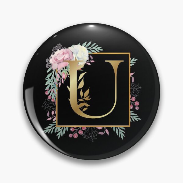 Item preview, Floral Golden Monogram U designed and sold by Renatas Traideris.