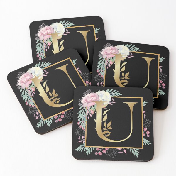 Item preview, Floral Golden Monogram U designed and sold by Renatas Traideris.