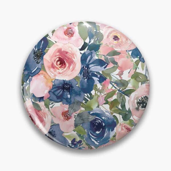 Item preview, Blue and Pink Rose Floral Pattern designed and sold by MugsAndDuds.