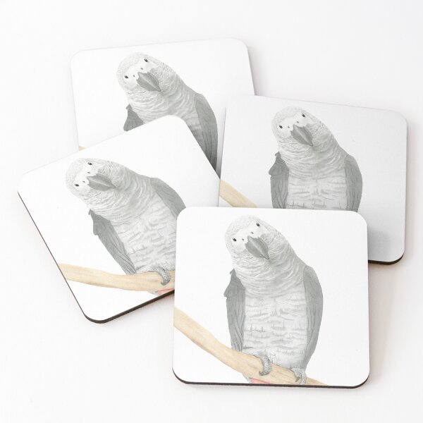 Item preview, gris d'Afrique watercolor african grey parrot designed and sold by L'Atelier Oranjade.