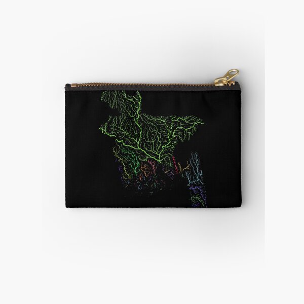 Item preview, Bangladesh River Basin Map in Rainbow Colours with Black Background designed and sold by GrasshopperGeo.