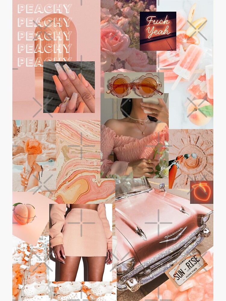 Just Peachy Color Aesthetic Sticker For Sale By Trendyclubshop Redbubble