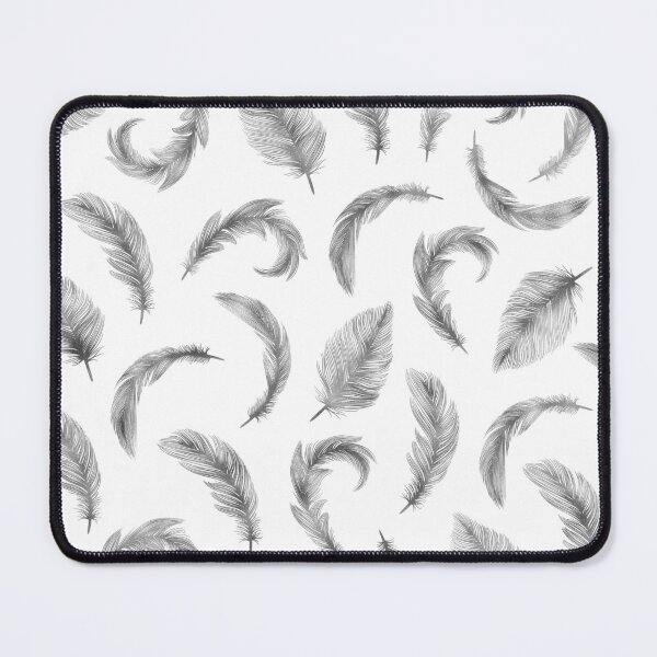 Item preview, Minimalist line art shiny glitter silver feather pattern designed and sold by CynthiaGraphics.