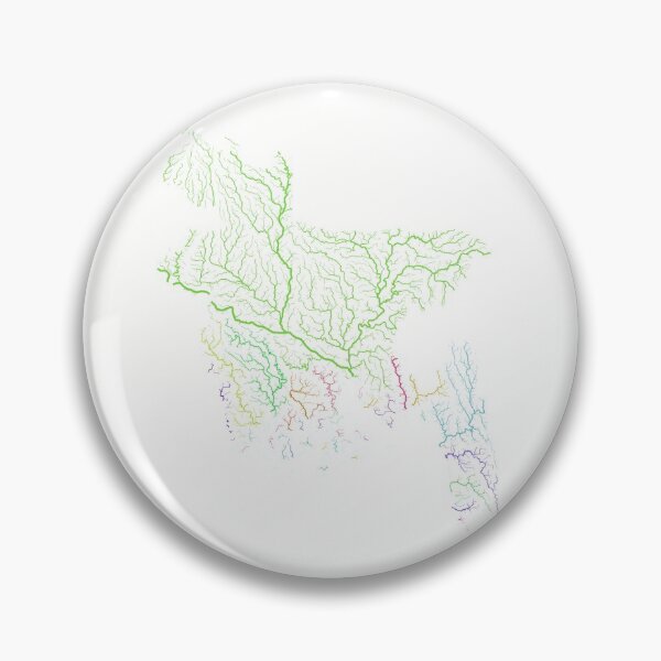 Item preview, Bangladesh River Basin Map in Rainbow Colours with White Background designed and sold by GrasshopperGeo.