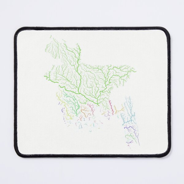 Item preview, Bangladesh River Basin Map in Rainbow Colours with White Background designed and sold by GrasshopperGeo.