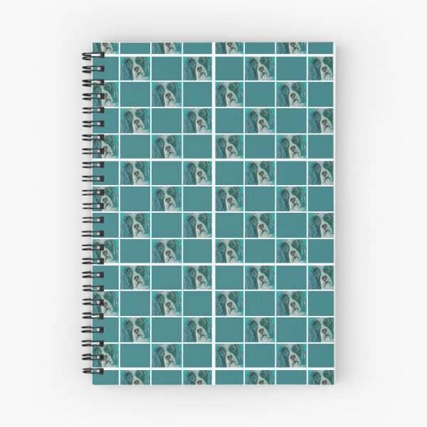 Item preview, Teal Springer Spaniel Dog Chequerboard Pattern designed and sold by carolineskinnerart.