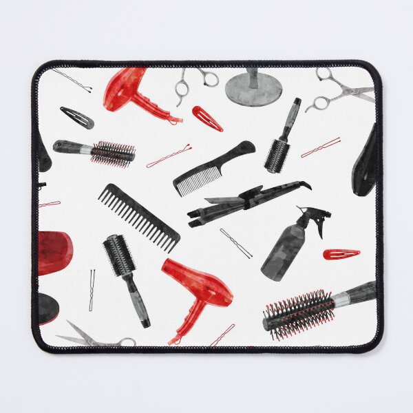 Item preview, Red White Black Hairstylist Salon Watercolor Pattern designed and sold by SamAnnDesigns.