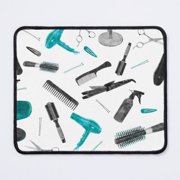 Item preview, Teal White Black Hairstylist Salon Watercolor Pattern designed and sold by SamAnnDesigns.
