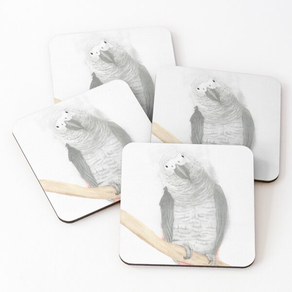 Item preview, Copy of gris d'Afrique watercolor african grey parrot designed and sold by L'Atelier Oranjade.