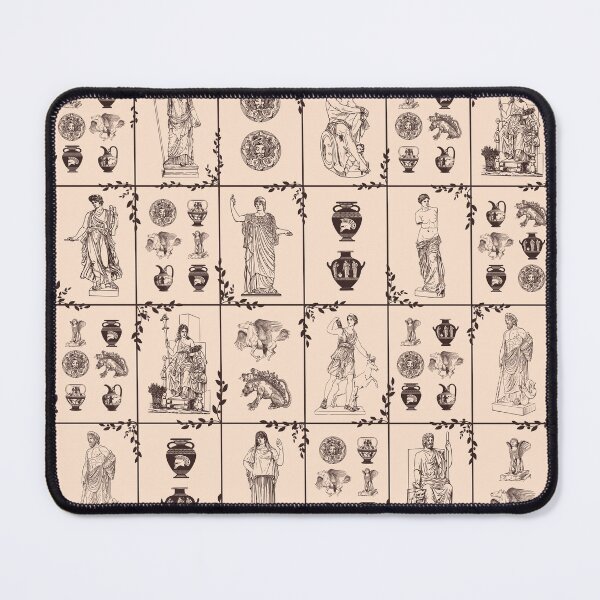 Item preview, Beige ancient Greek Olympian gods mythological figures pattern designed and sold by CynthiaGraphics.