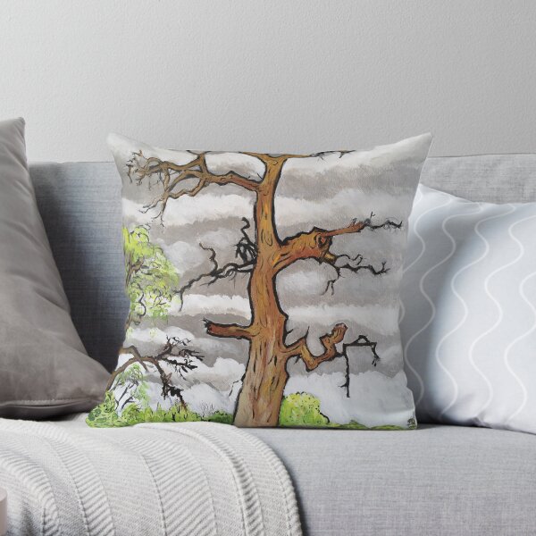 The Lightning Tree Throw Pillow