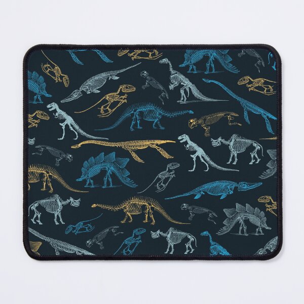 Item preview, Colorful yellow and blue dinosaur skeleton fossils pattern designed and sold by CynthiaGraphics.